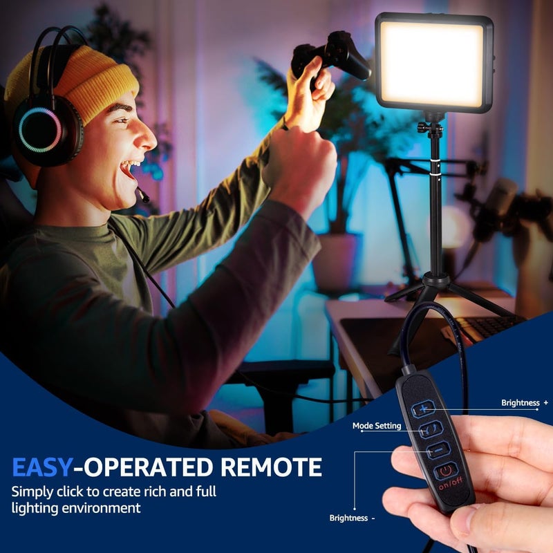 NiceVeedi LED Photography Lighting Kit, 2-Pack 8” Portable Video Light with Adjustable Tripod Stand, 2800K-6500K Dimmable Softlight Studio Light for Zoom, Game Streaming, YouTube - Image 5